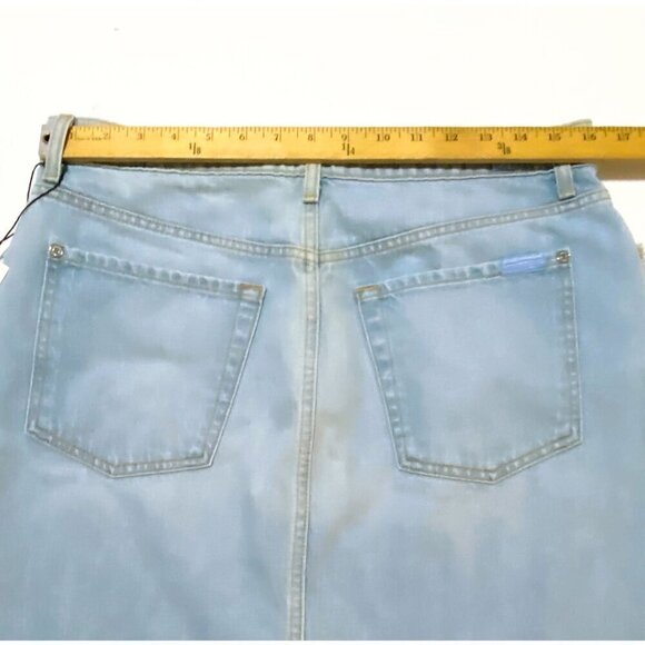 7 For All Mankind Fringed Denim Mini Skirt, Size 32 (jean sizing), New with tag - Picture 15 of 16